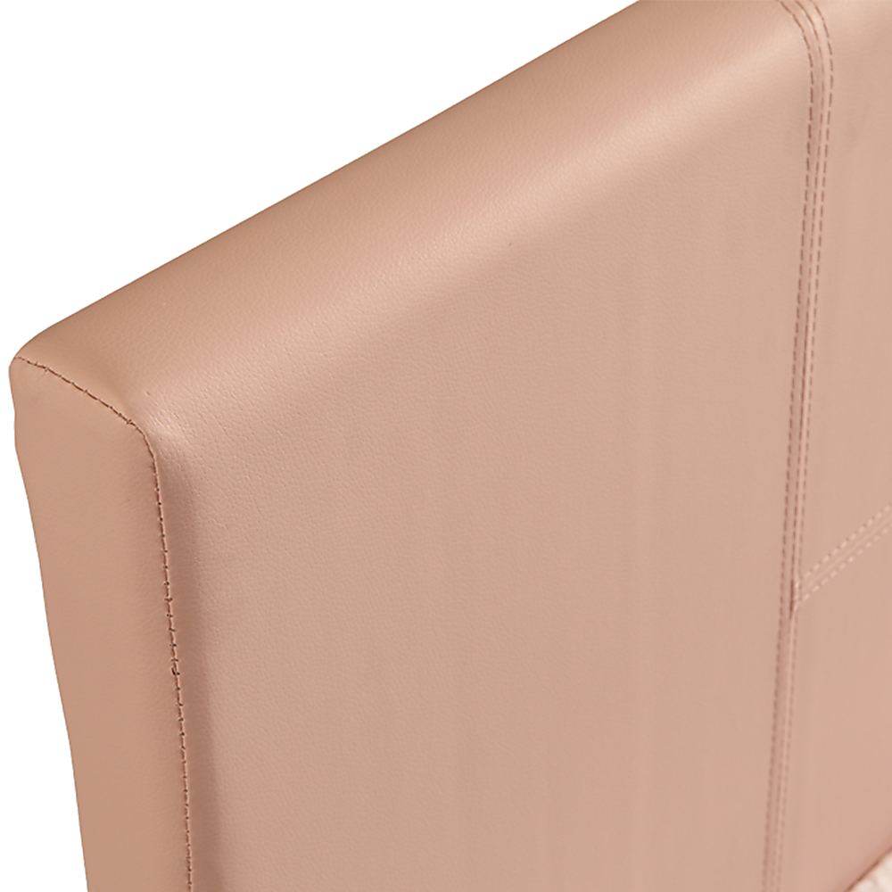 Bed Frame Single Size PU Leather Platform Modern Pink Design