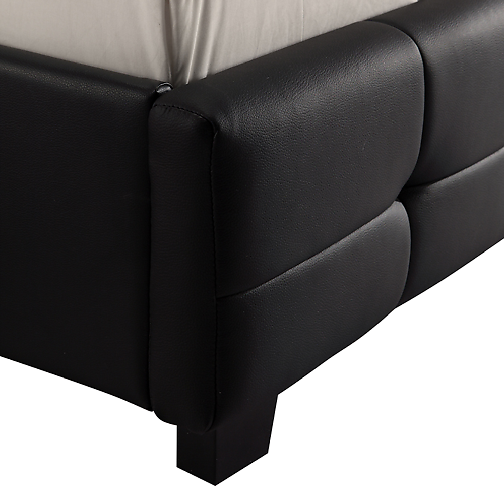 Queen Bed Frame PU Leather Button Tufted Headboard Modern Design