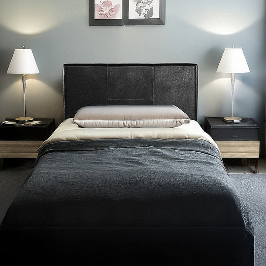 Pu Leather Single Bed Headboard Bedhead - Black | Leather finish