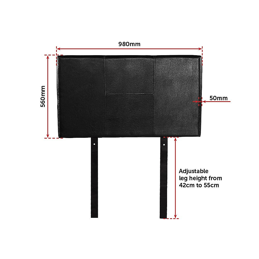 Pu Leather Single Bed Headboard Bedhead - Black