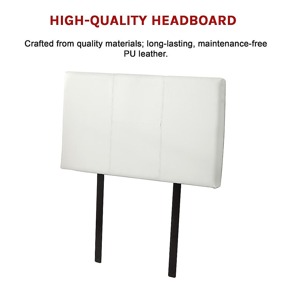 Pu Leather Single Bed Headboard Bedhead - White