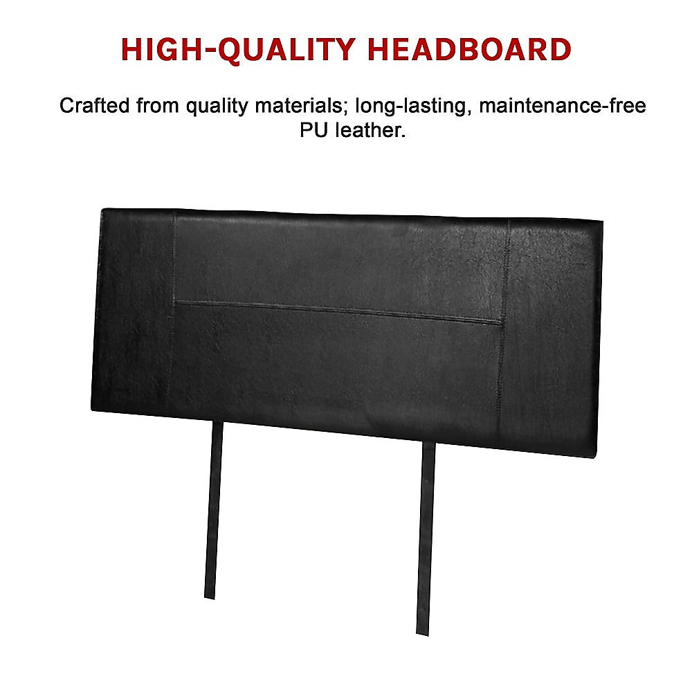 Pu Leather Double Bed Headboard Bedhead - Black