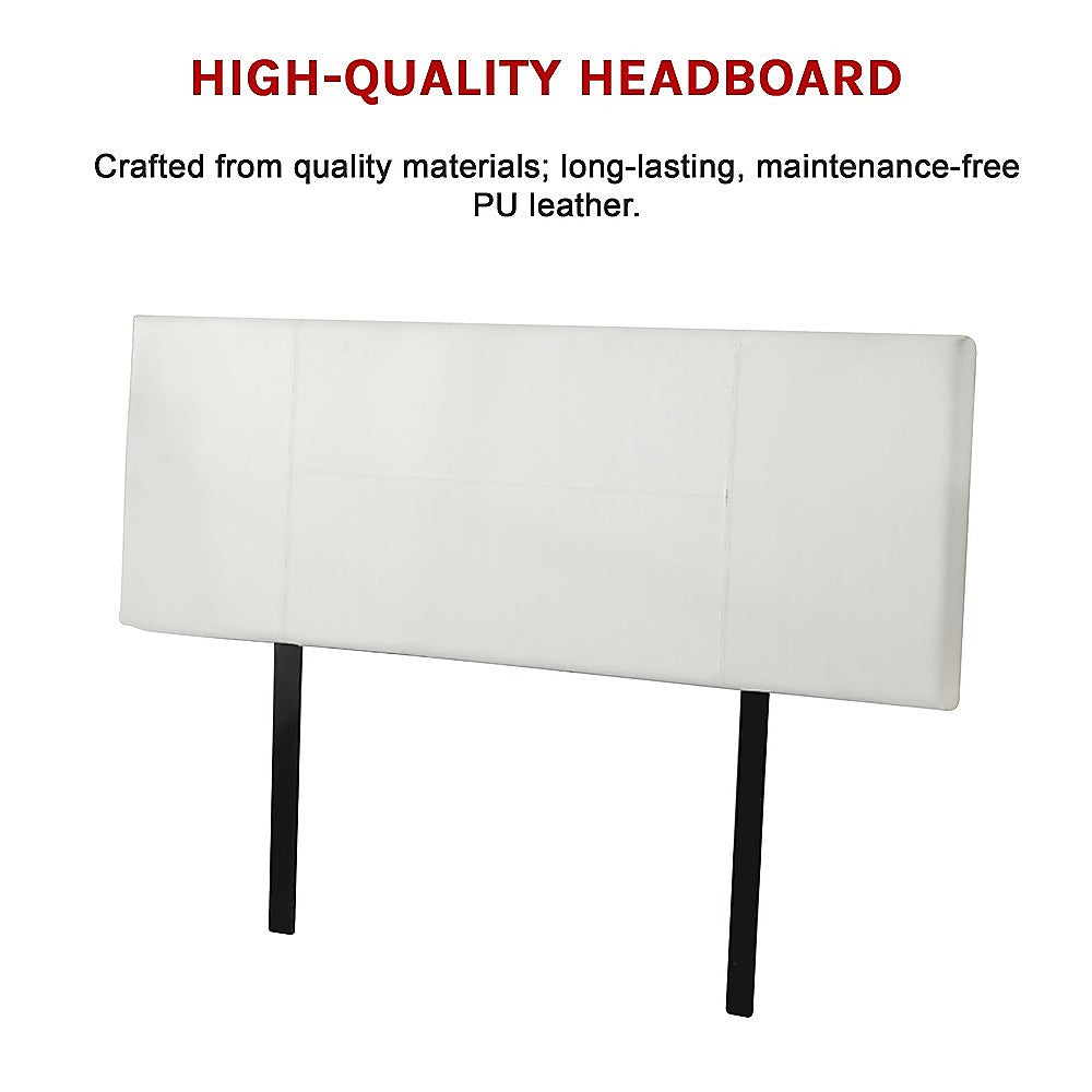 Pu Leather Queen Bed Headboard Bedhead - White