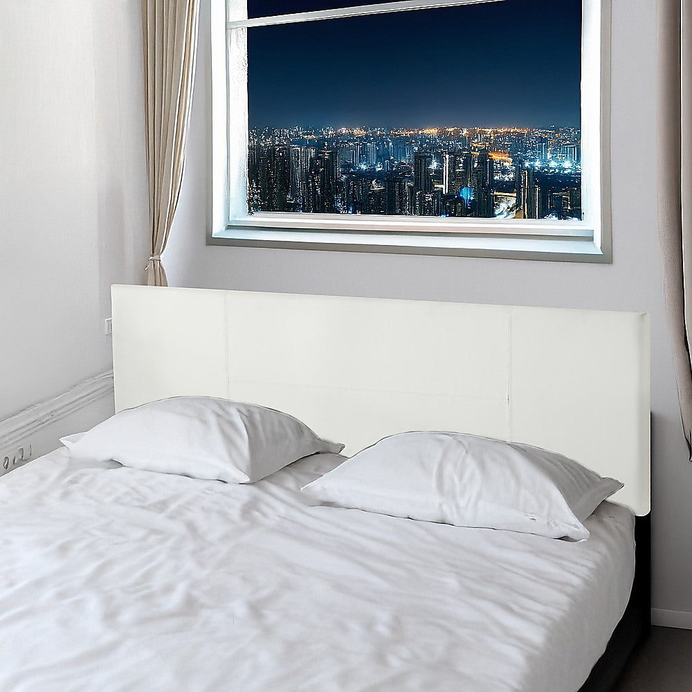 Pu Leather King Bed Headboard Bedhead - White