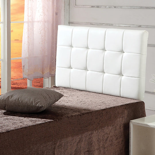 Pu Leather Single Bed Deluxe Headboard Bedhead - White - Headboards