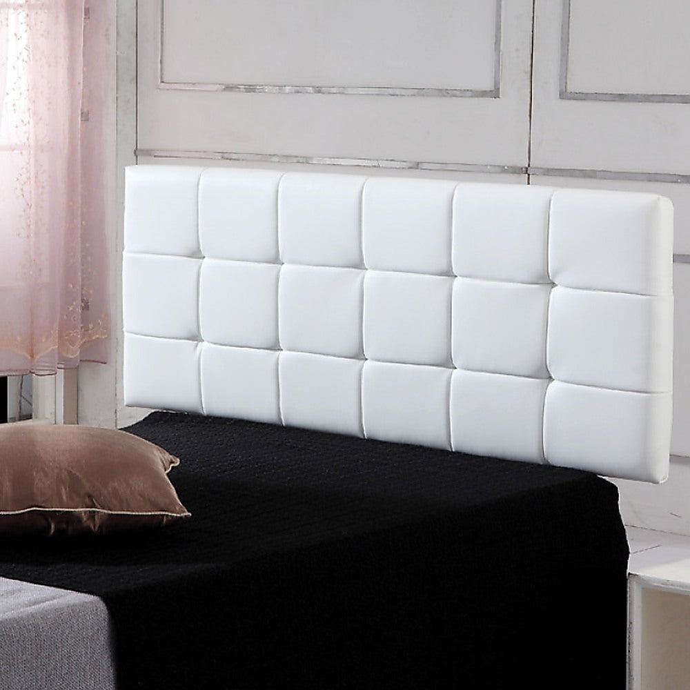 Pu Leather Queen Bed Deluxe Headboard Bedhead - White