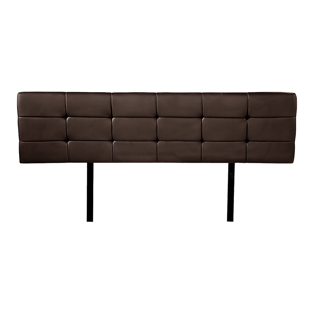 Pu Leather King Bed Deluxe Headboard Bedhead - Brown
