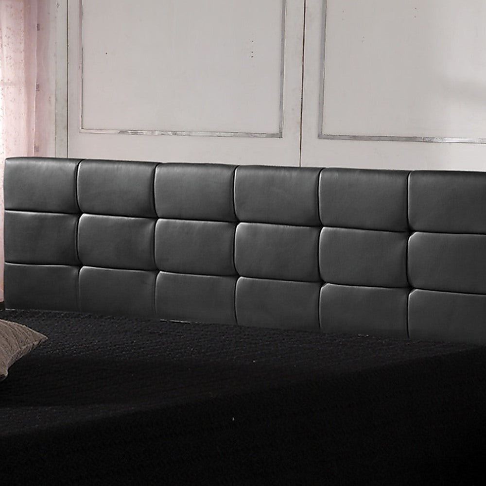 Pu Leather King Bed Deluxe Headboard Bedhead - Black