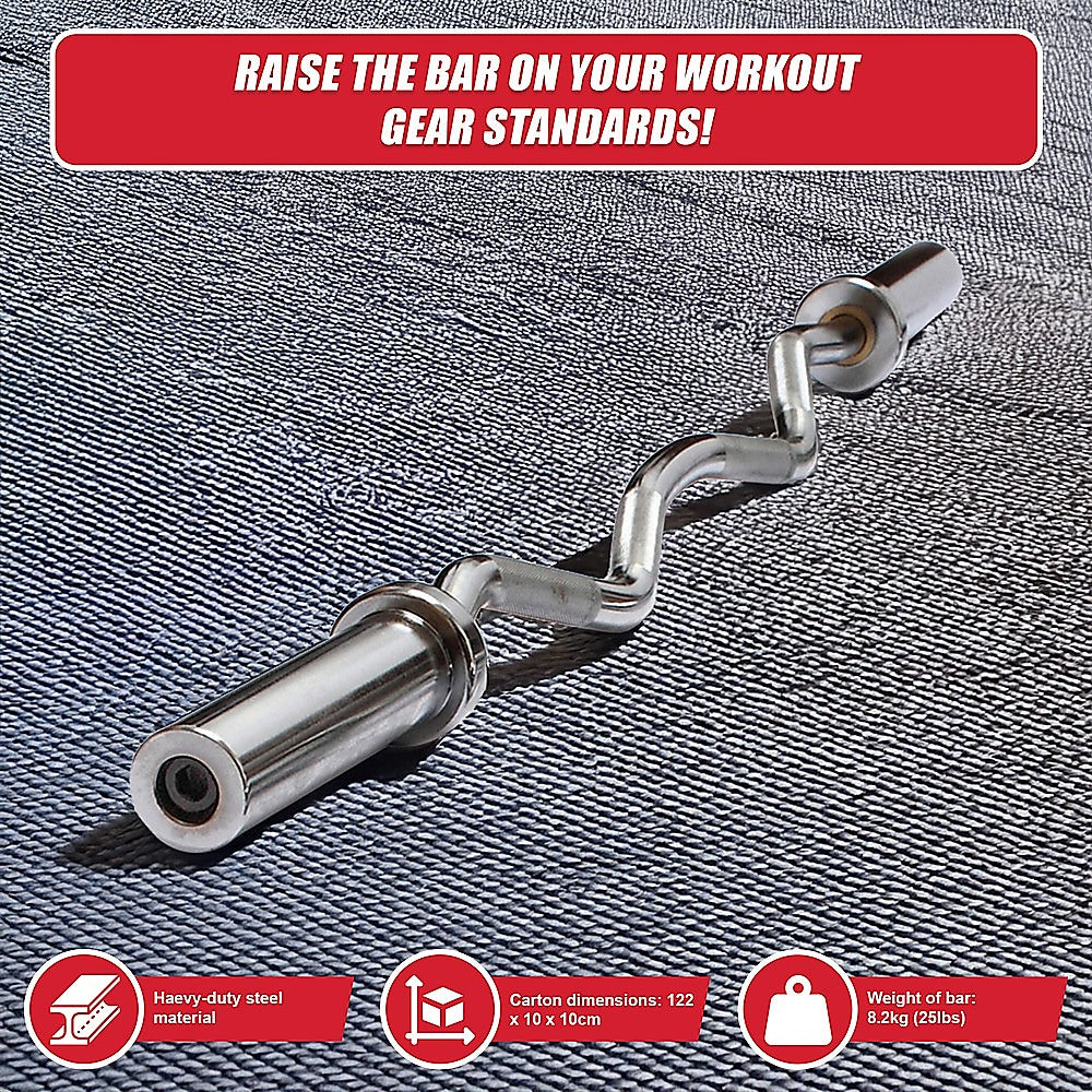 Chrome Olympic Curl Bar Barbell Heavy Duty