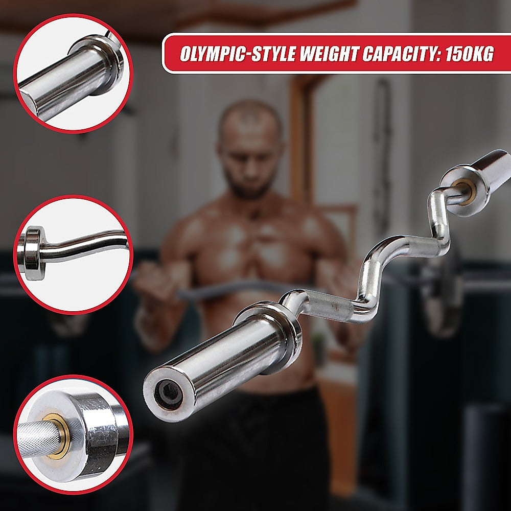 Chrome Olympic Curl Bar Barbell Heavy Duty