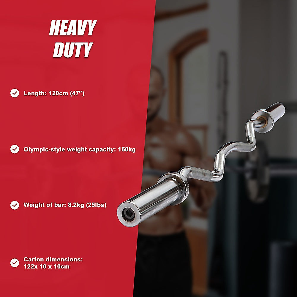 Chrome Olympic Curl Bar Barbell Heavy Duty