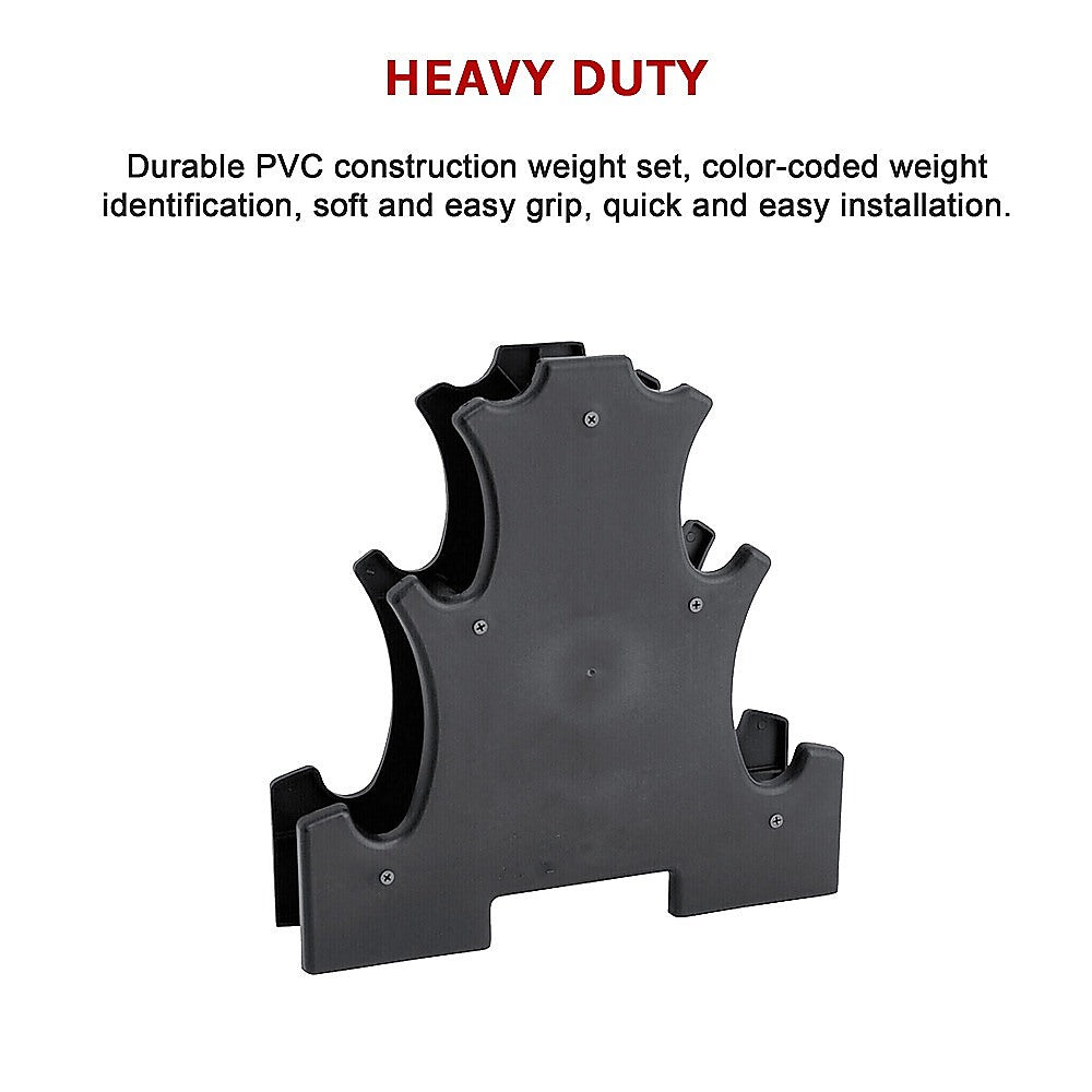 6-Piece Dumbbell Set With Rack