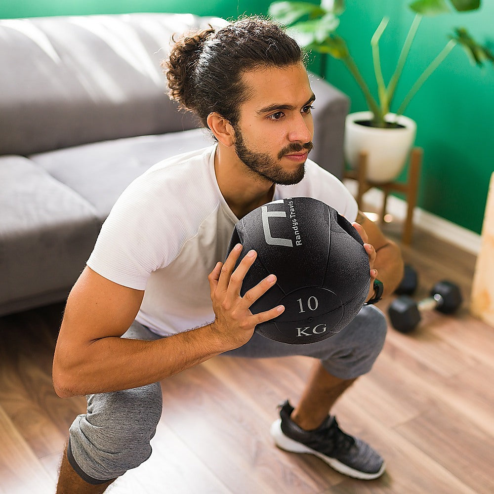 10Kg Double-Handled Rubber Medicine Core Ball