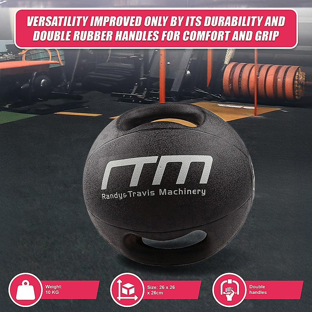10Kg Double-Handled Rubber Medicine Core Ball