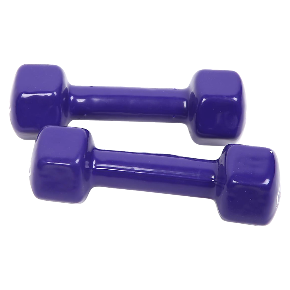 2Kg Dumbbells Pair Pvc Hand Weights Rubber Coated