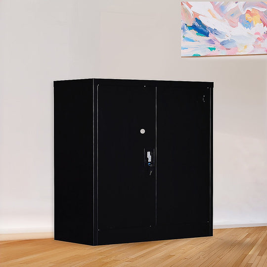 Storage Cabinets - Two-Door Shelf Office Gym Filing Storage Locker Cabinet Safe