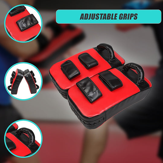 2 X Thai Boxing Punch Focus Pad Mitts Training Hit Strike Shield with Boxing & Martial Arts