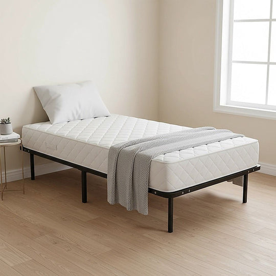 Beds & Bed Frames - Single Bed Frame Metal Platform Sturdy Bedroom Furniture Design