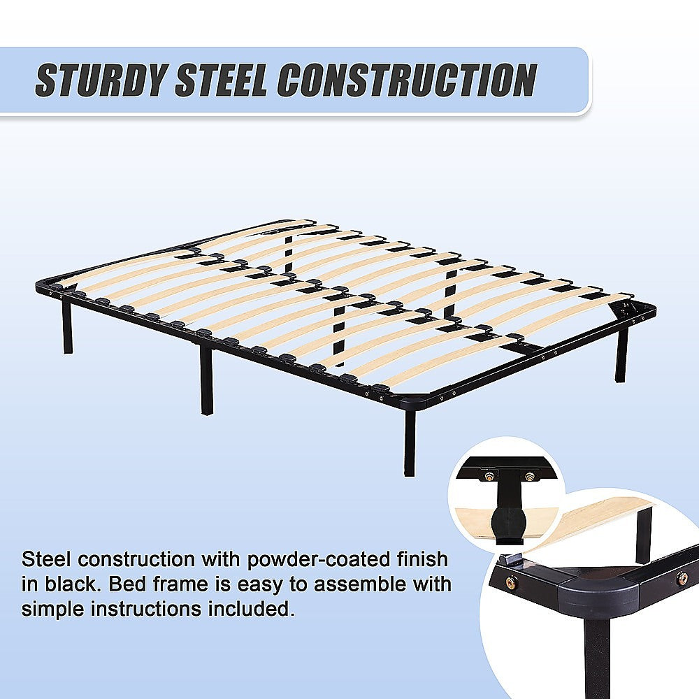 Double Bed Frame Metal Platform Sturdy Bedroom Furniture Design