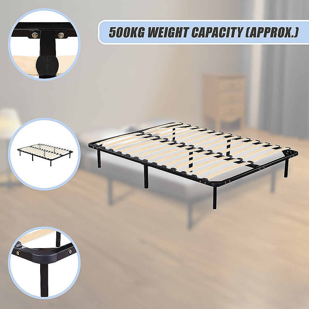 Double Bed Frame Metal Platform Sturdy Bedroom Furniture Design