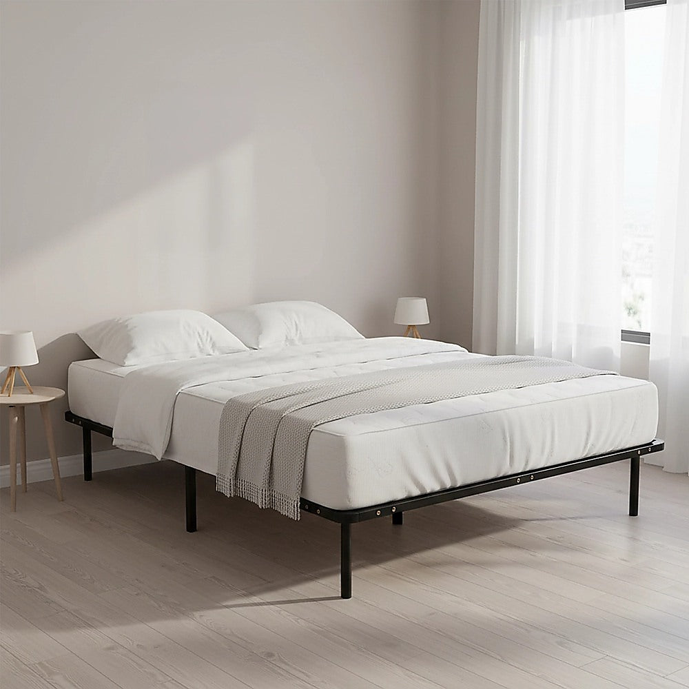 Queen Bed Frame Metal Platform Sturdy Bedroom Furniture Design