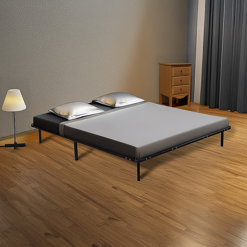King Bed Frame Metal Platform Sturdy Bedroom Furniture Design