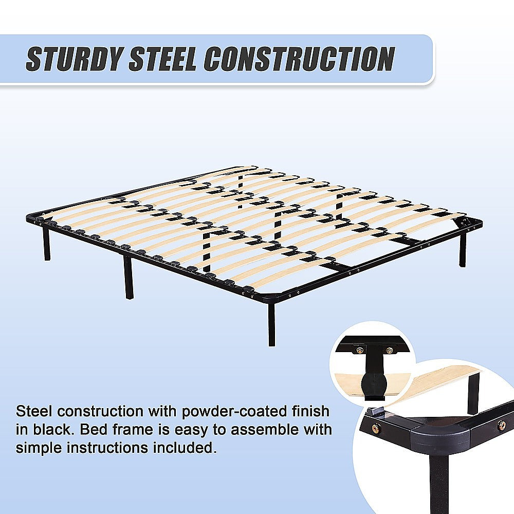 King Bed Frame Metal Platform Sturdy Bedroom Furniture Design
