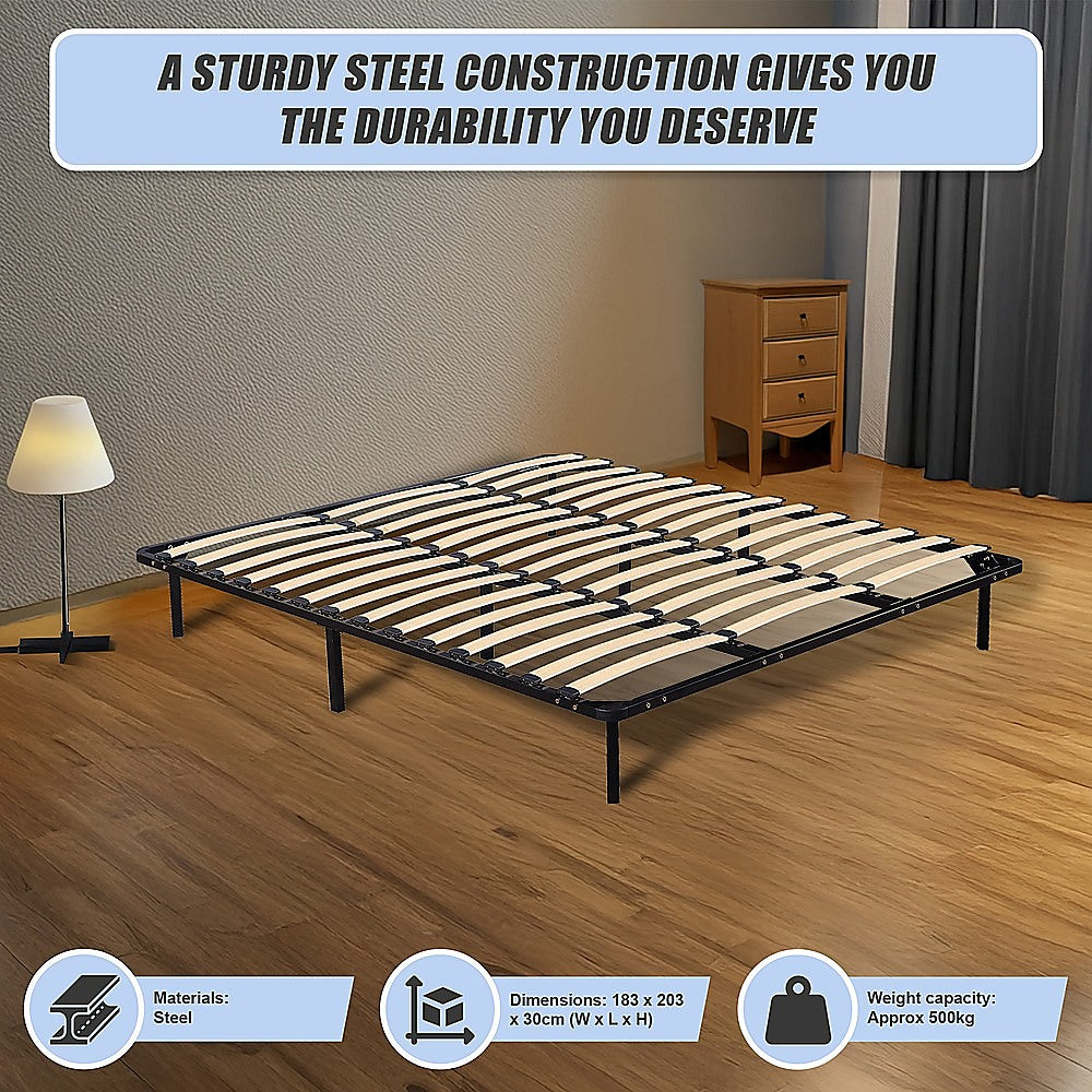 King Bed Frame Metal Platform Sturdy Bedroom Furniture Design