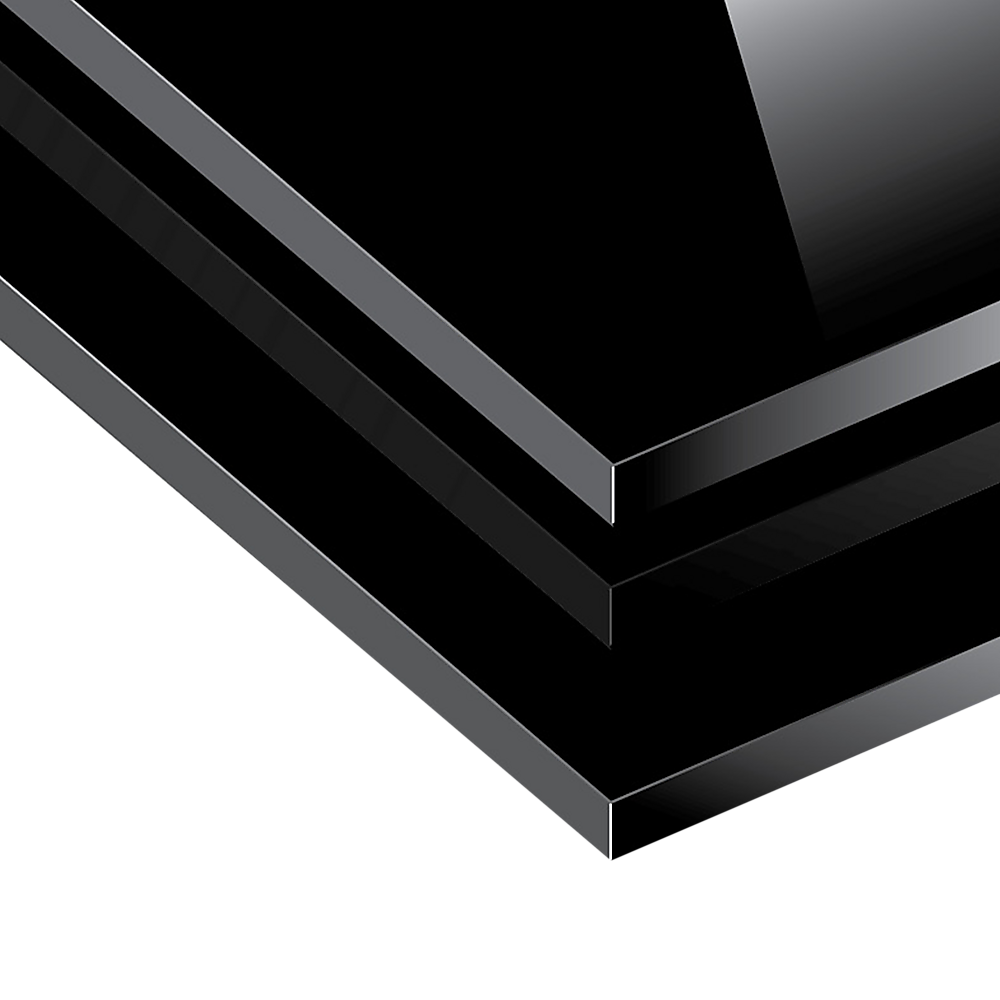 Toughened 60Cm X 70Cm Black Glass Kitchen Splashback - Building Materials
