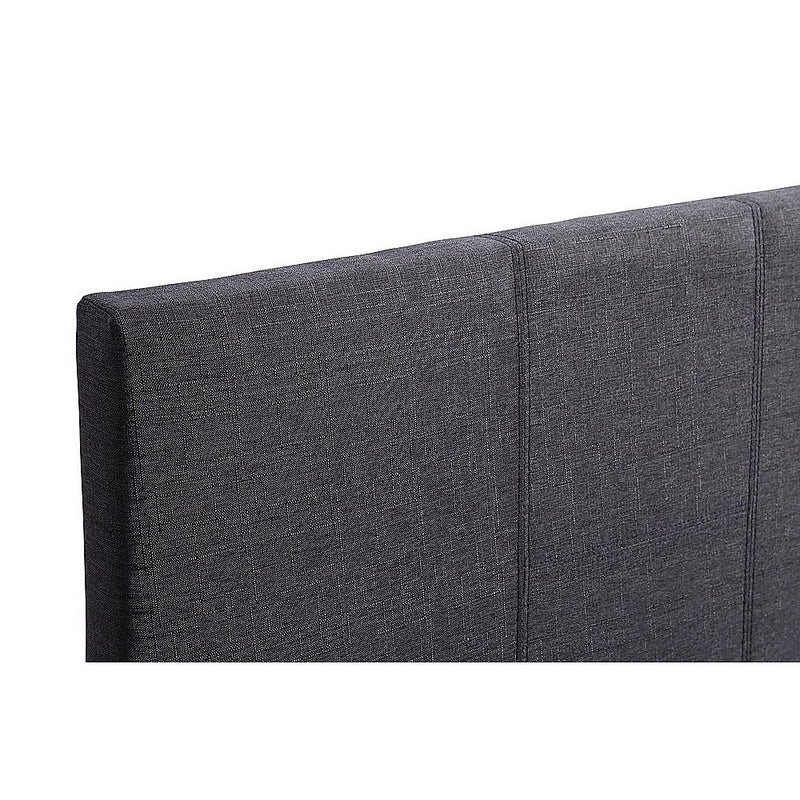 Single Bed Frame Linen Fabric Upholstered Modern Grey Design - Beds & Bed Frames