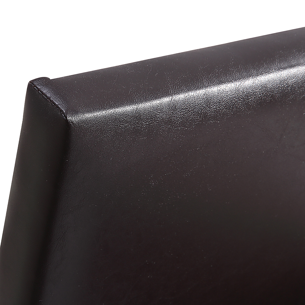 Single Bed Frame PU Leather Upholstered Modern Brown Design