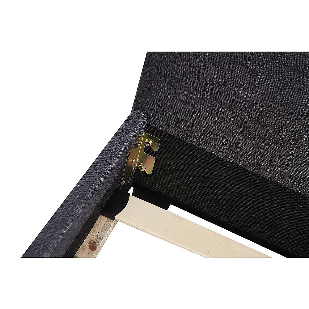 King Bed Frame Linen Fabric Upholstered Modern Grey Design