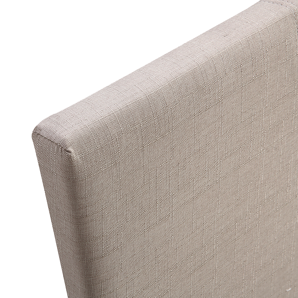 King Bed Frame Linen Fabric Upholstered Modern Beige Design