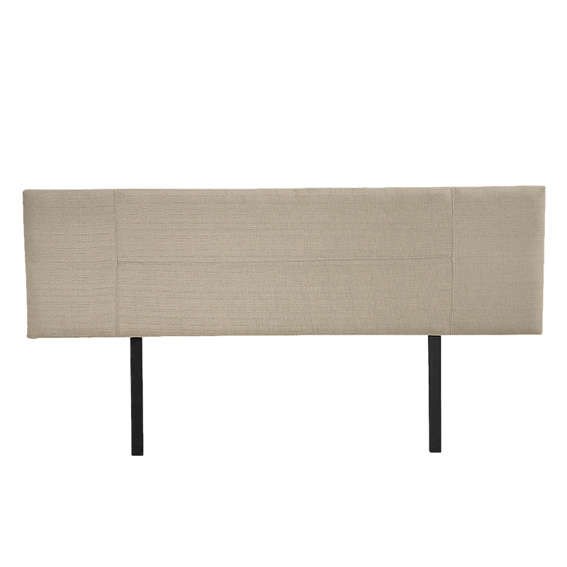 Linen Fabric King Bed Headboard Bedhead - Beige - Headboards