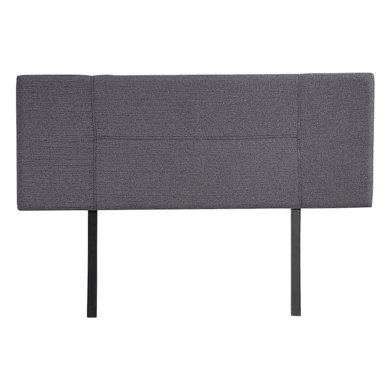 Linen Fabric Double Bed Headboard Bedhead - Grey - Headboards