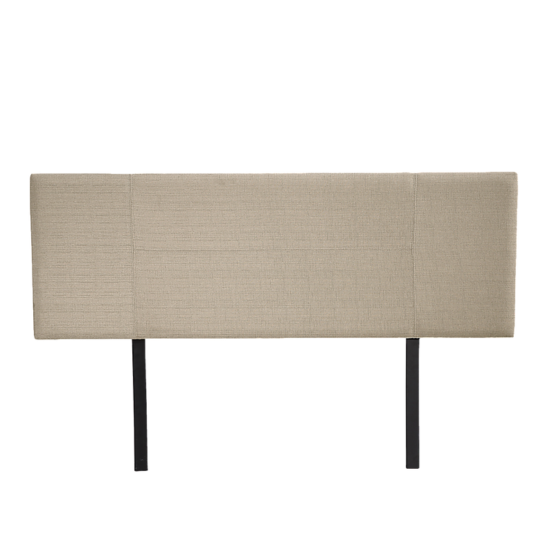 Linen Fabric Double Bed Headboard Bedhead - Beige - Headboards