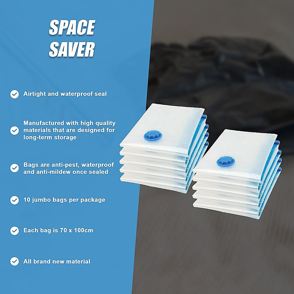 10X Jumbo Vacuum Storage Bags
