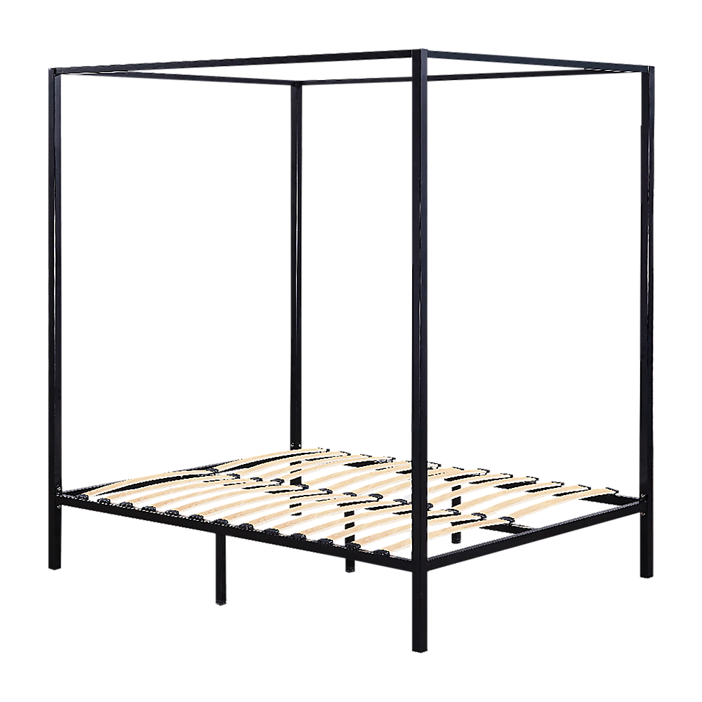 Double Bed Frame Four Poster Timber Canopy Bedroom Furniture