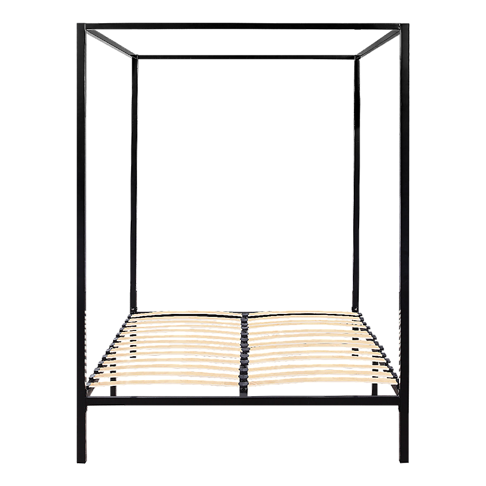 Double Bed Frame Four Poster Timber Canopy Bedroom Furniture