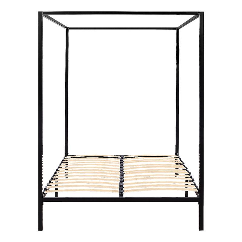 Double Bed Frame Four Poster Timber Canopy Bedroom Furniture - Beds & Bed Frames