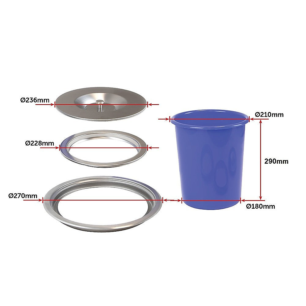 8L Concealed Benchtop Bin with Kitchen Utensils
