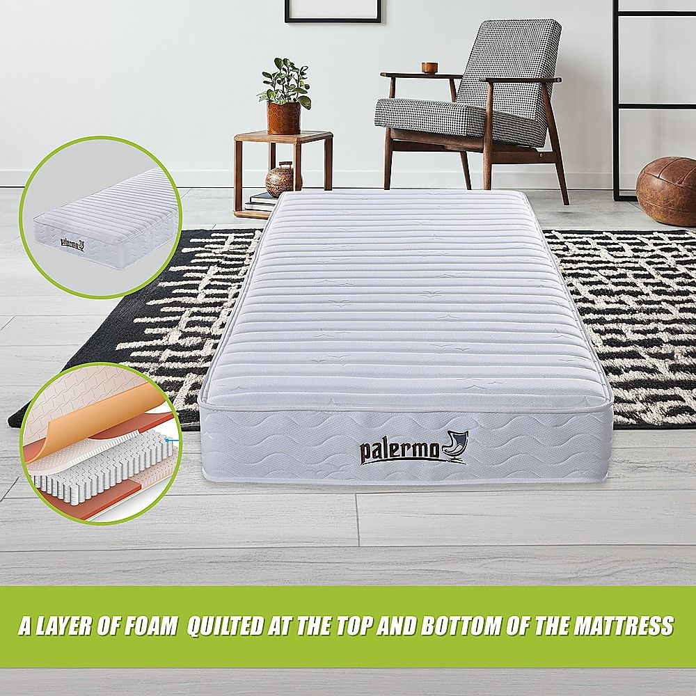King Single Mattress Encased Coil Quilted Comfort Support 20cm