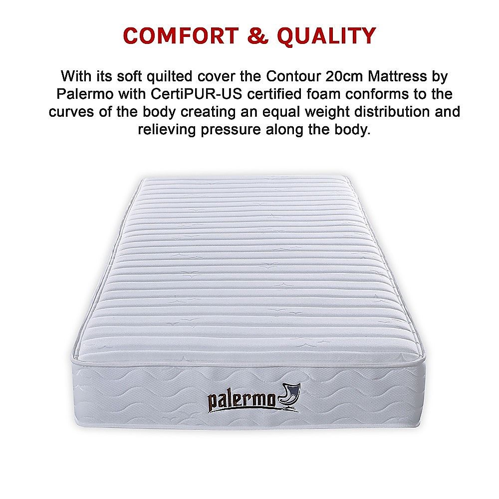 King Single Mattress Encased Coil Quilted Comfort Support 20cm