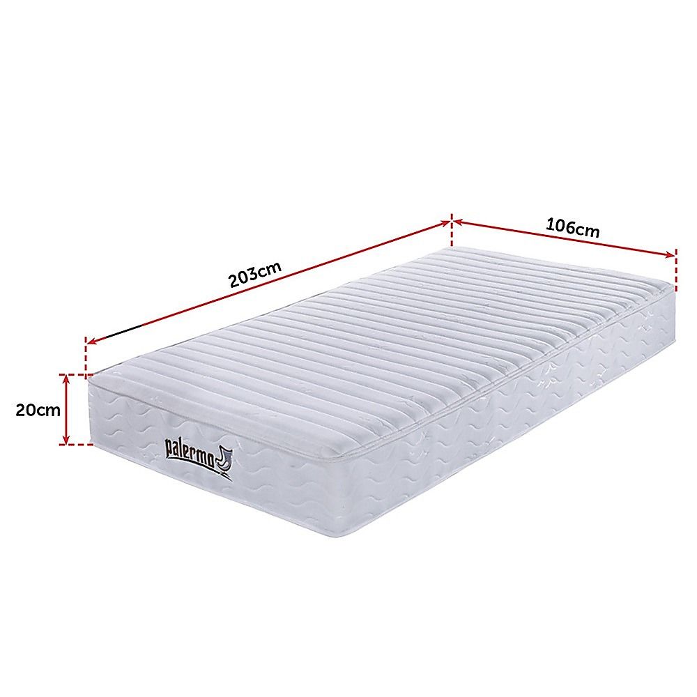 King Single Mattress Encased Coil Quilted Comfort Support 20cm