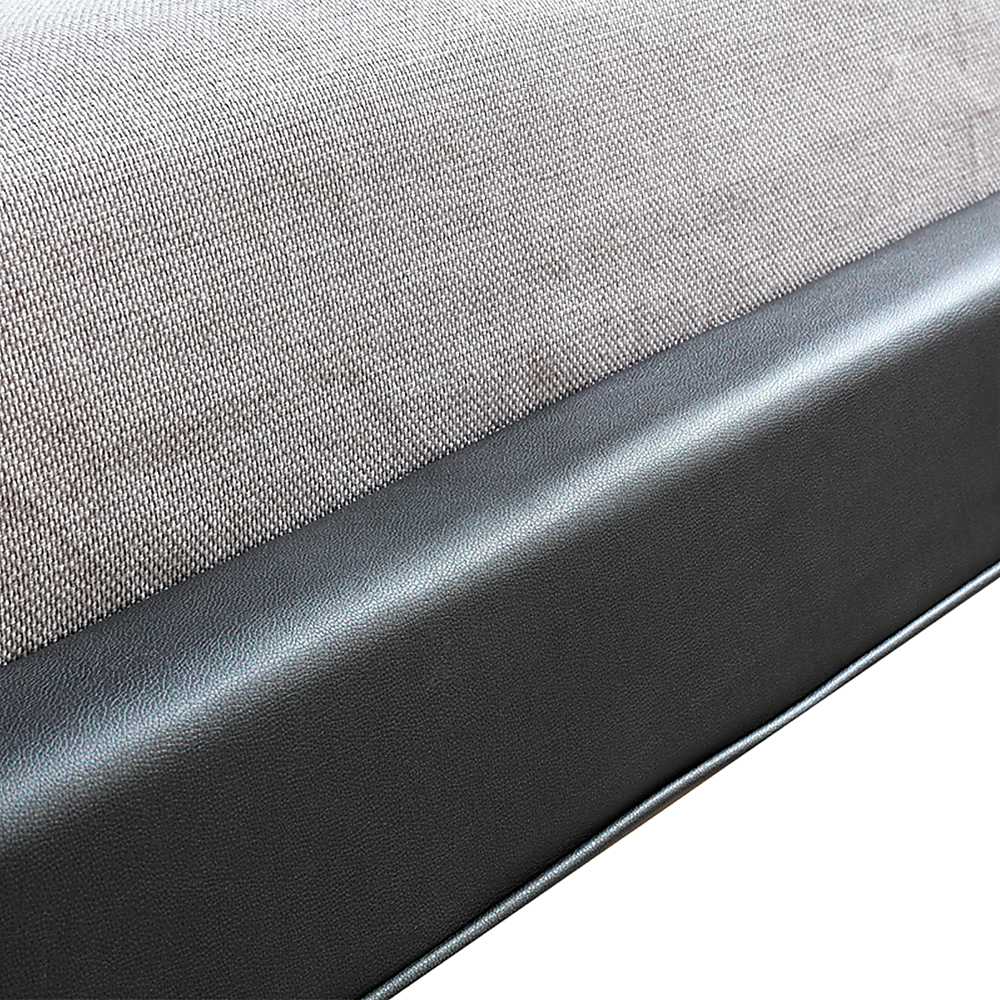 Double Bed Frame PU Leather Upholstered Black