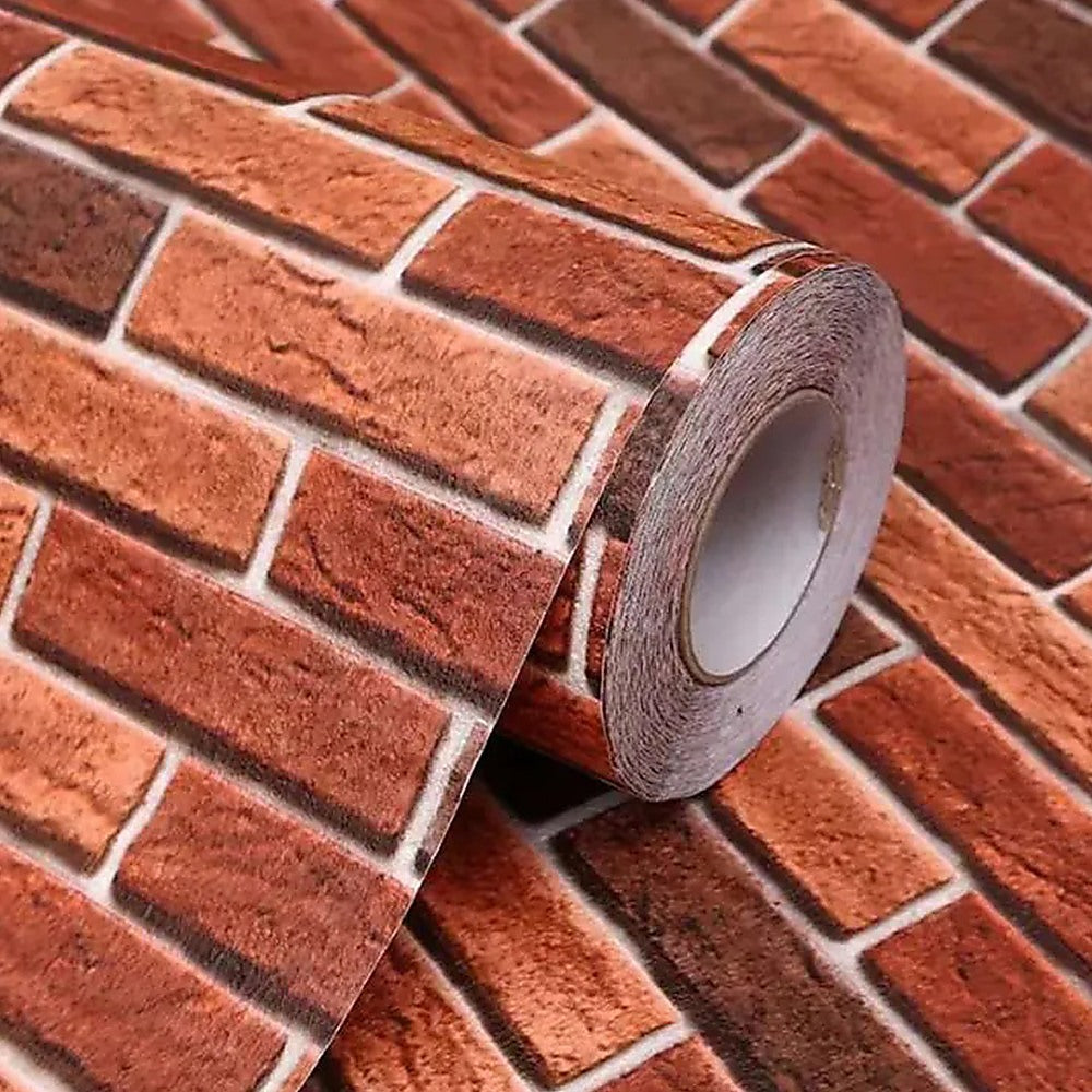 10M 3D Red Brick Print Theme Wallpaper