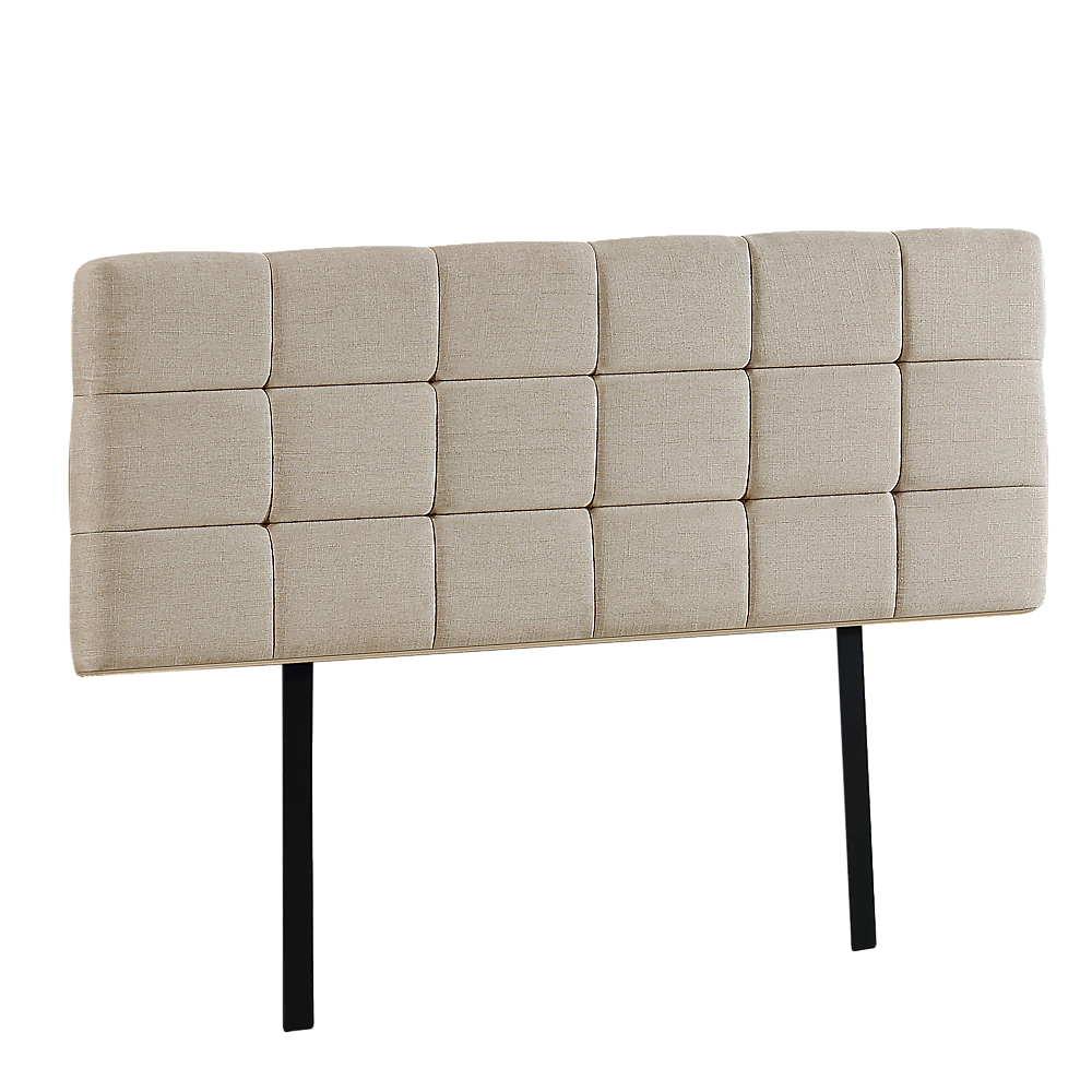 Luxurious Linen Fabric Double Bed Deluxe Headboard - Beige