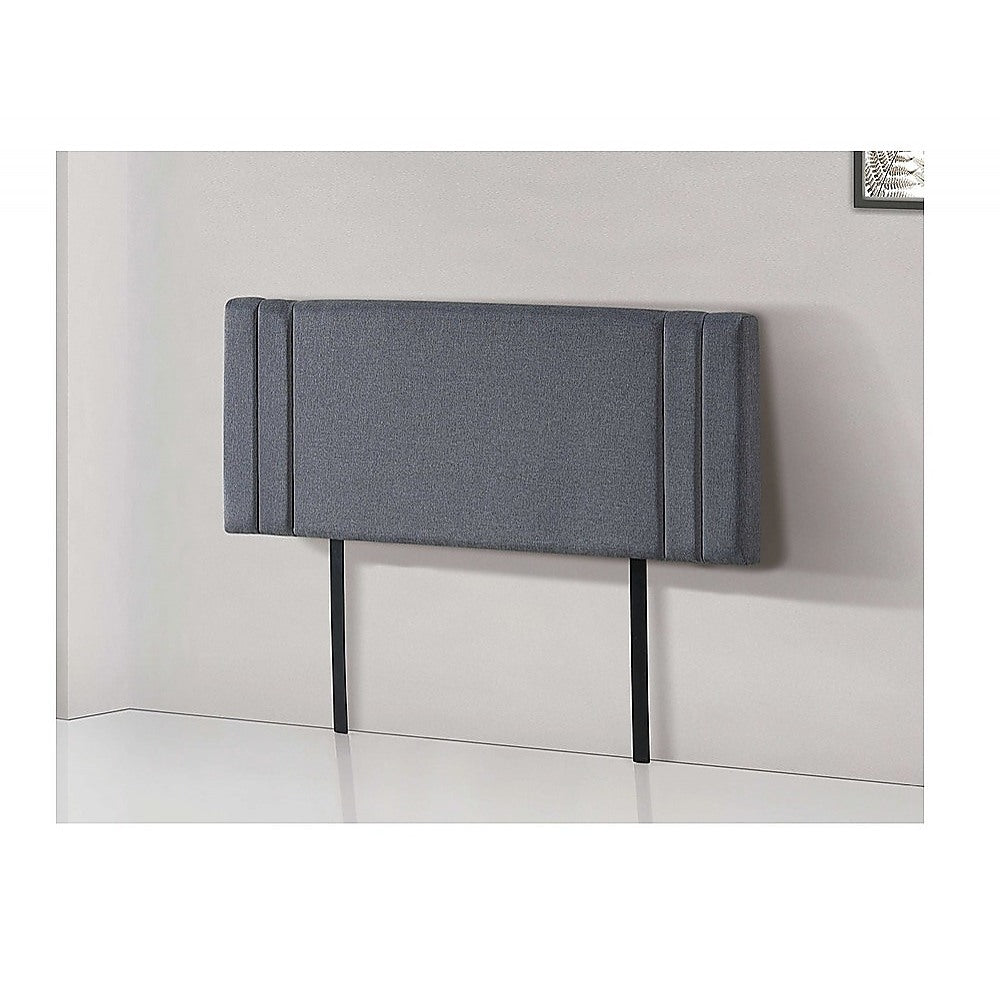 Tranquil Linen Fabric Double Bed Deluxe Headboard - Grey