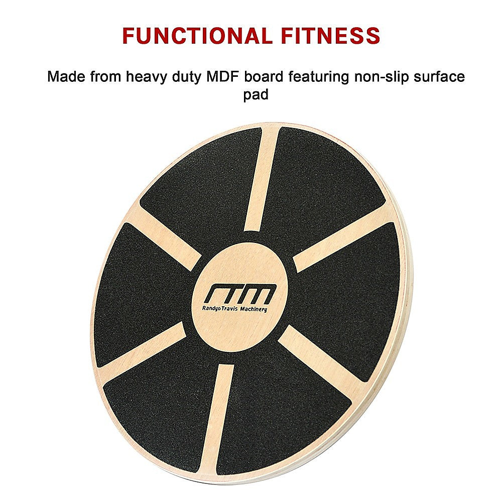 Heavy Duty 15.5" Wooden Balance Board With Non-Slip Pad Fitness