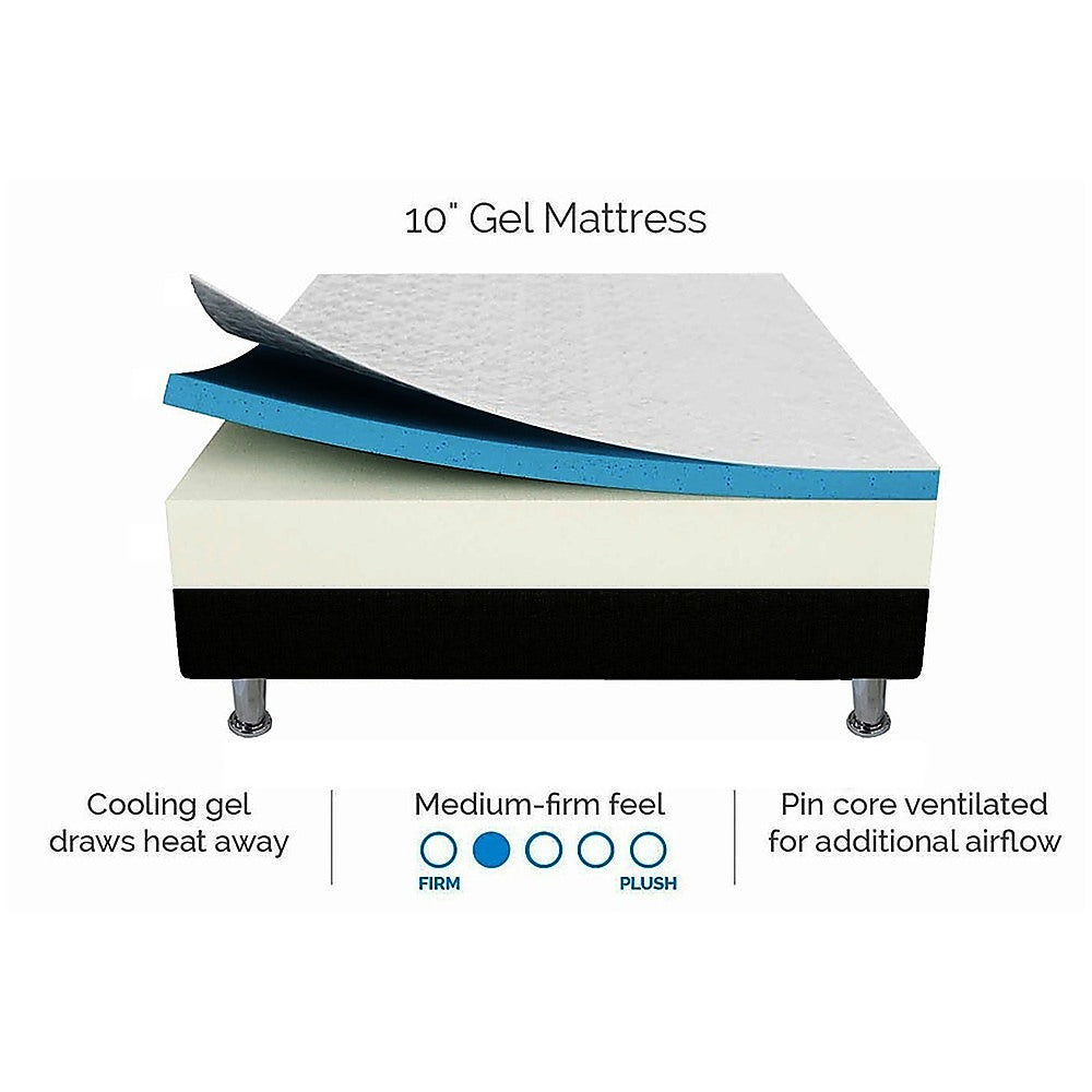King Mattress Gel Memory Foam Dual Layer Medium Firm 25cm